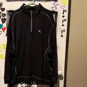 Tommy Bahama Black Zip-Up Sweater